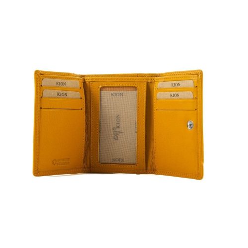 Δερμάτινο πορτοφόλι κίτρινο ΚΙΟΝ 8057