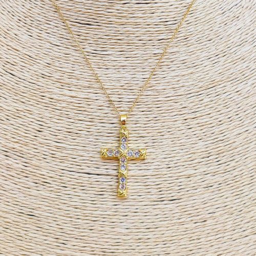 Ατσάλινο κολιέ σταυρός Anthusa necklace