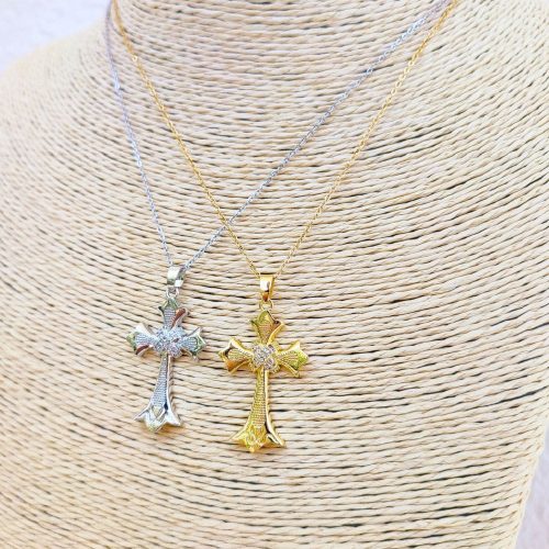 Ατσάλινο κολιέ σταυρός Constantina necklace