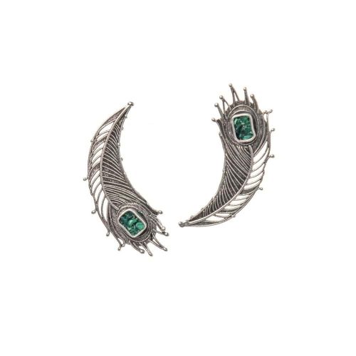 Ορειχάλκινα χειροποίητα σκουλαρίκια Feather earrings