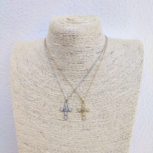 Ατσάλινο κολιέ σταυρός Theodora necklace