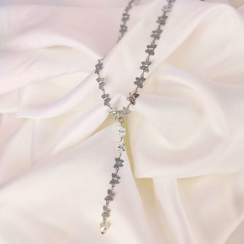 Κολιέ ατσάλι ασημί Serene necklace