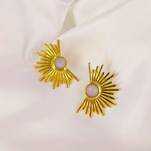 Ατσάλινα σκουλαρίκια χρυσό/λευκό Izula earrings
