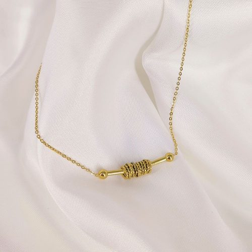Κολιέ ατσάλι χρυσό Salgus necklace
