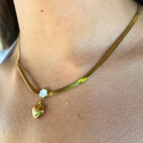 Κολιέ ατσάλι χρυσό Zion necklace