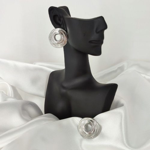 Ατσάλινα σκουλαρίκια ασημί Adela earrings