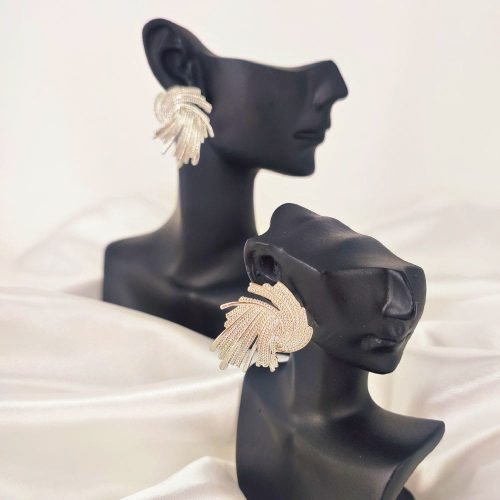 Ορειχάλκινα σκουλαρίκια ασημί Aldona earrings