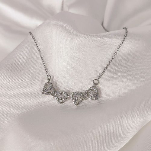 Ατσάλινο κολιέ ασημί Clara necklace
