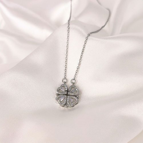 Ατσάλινο κολιέ ασημί Clara necklace