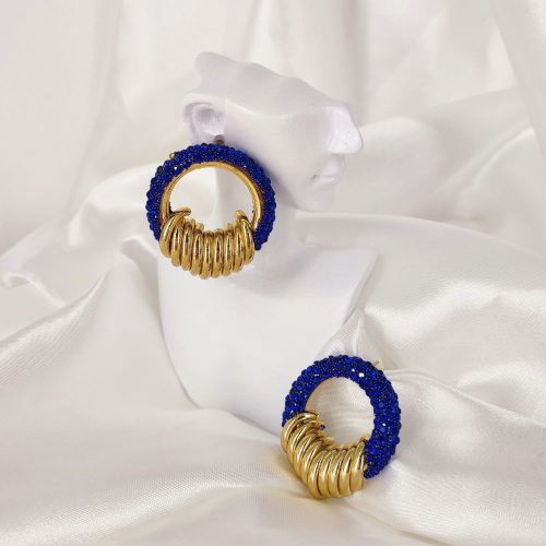 Ορειχάλκινα σκουλαρίκια μπλέ Molla earrings