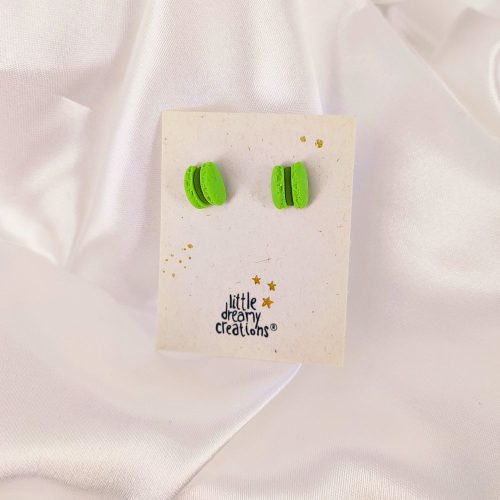 Χειροποίητα σκουλαρίκια macarons πράσινο STP00018