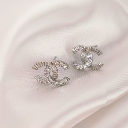 Σκουλαρίκια ασημί CC silver earrings S