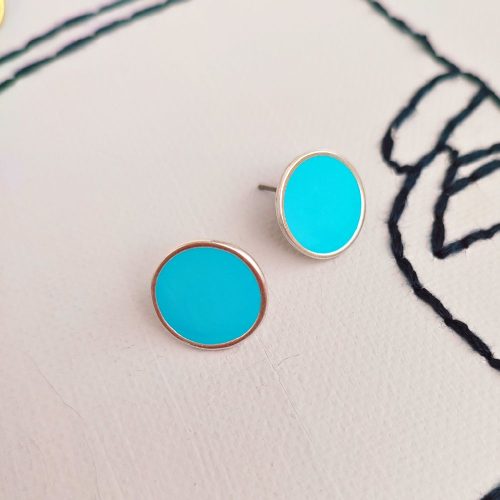 Zan earrings L (silver/ light blue)