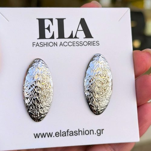 Ατσάλινα σκουλαρίκια ασημί Betim earrings