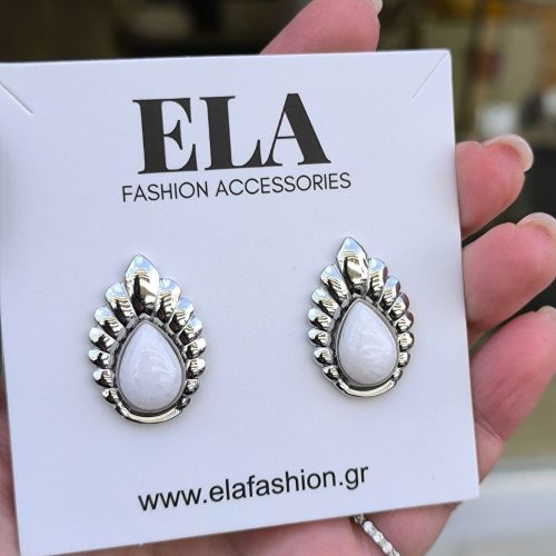 Ατσάλινα σκουλαρίκια ασημί Celina earrings