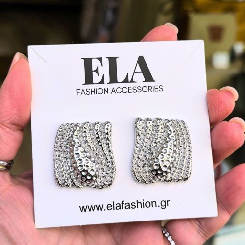 Ατσάλινα σκουλαρίκια ασημί Meksi earrings