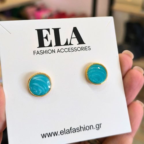 Zan earrings L (gold/blue)