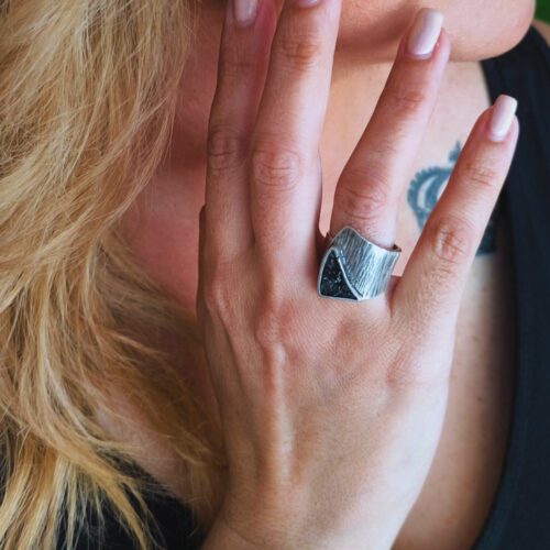 Raber ring (silver/black)