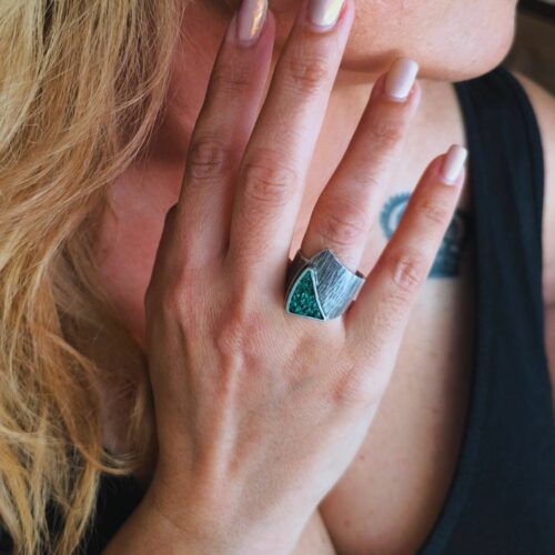 Raber ring (silver/green)