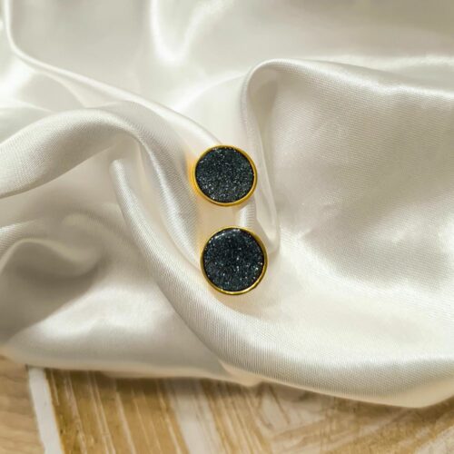 Zan earrings L (gold/shiny grey)